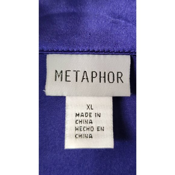 Metaphor Top Wrap Style Blouse Women's XL Purple Sleeveless Plunging Surplice Ne - Picture 6 of 13